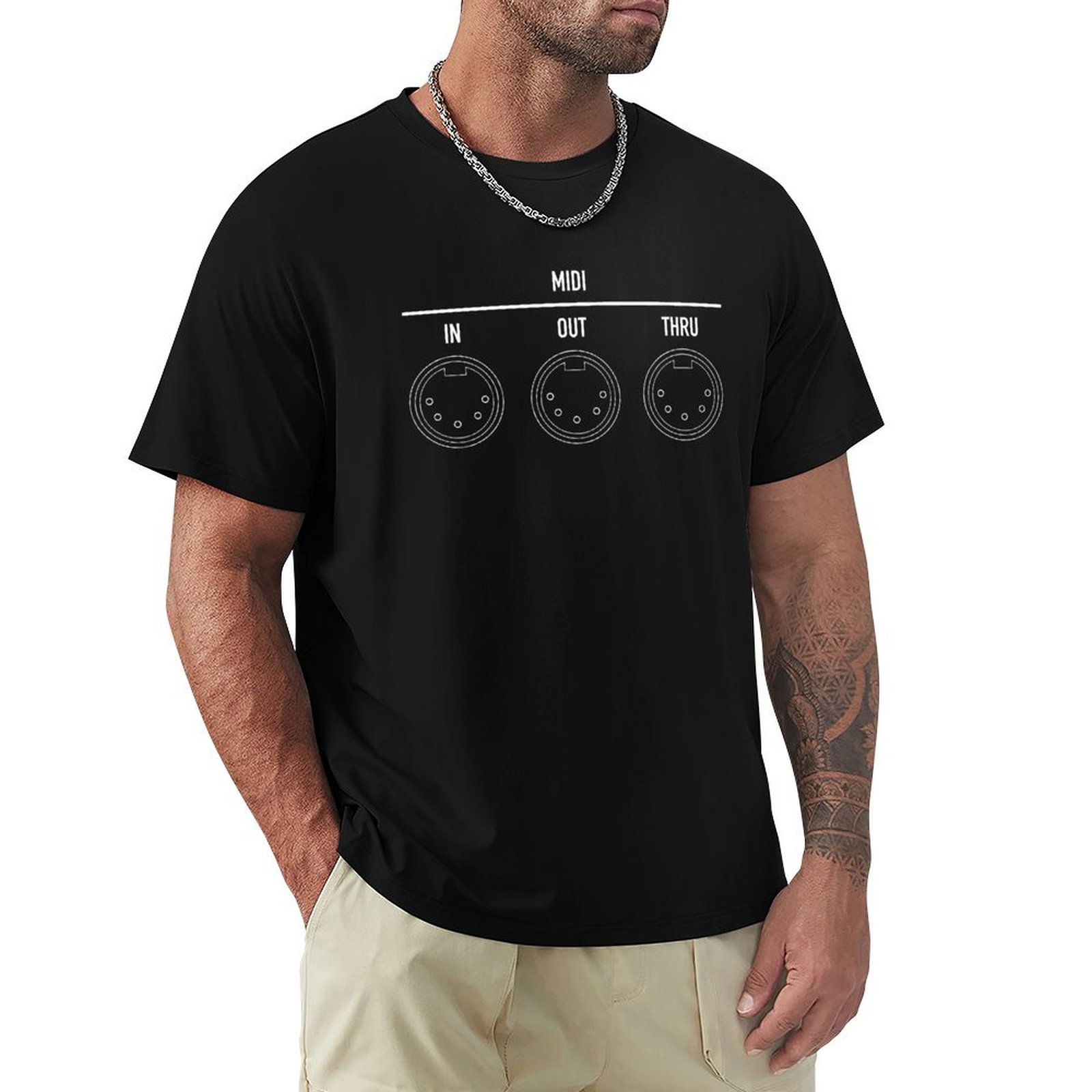 Musical Instrument Digital Interface - Camiseta Blanca con Diseño de Interfaz