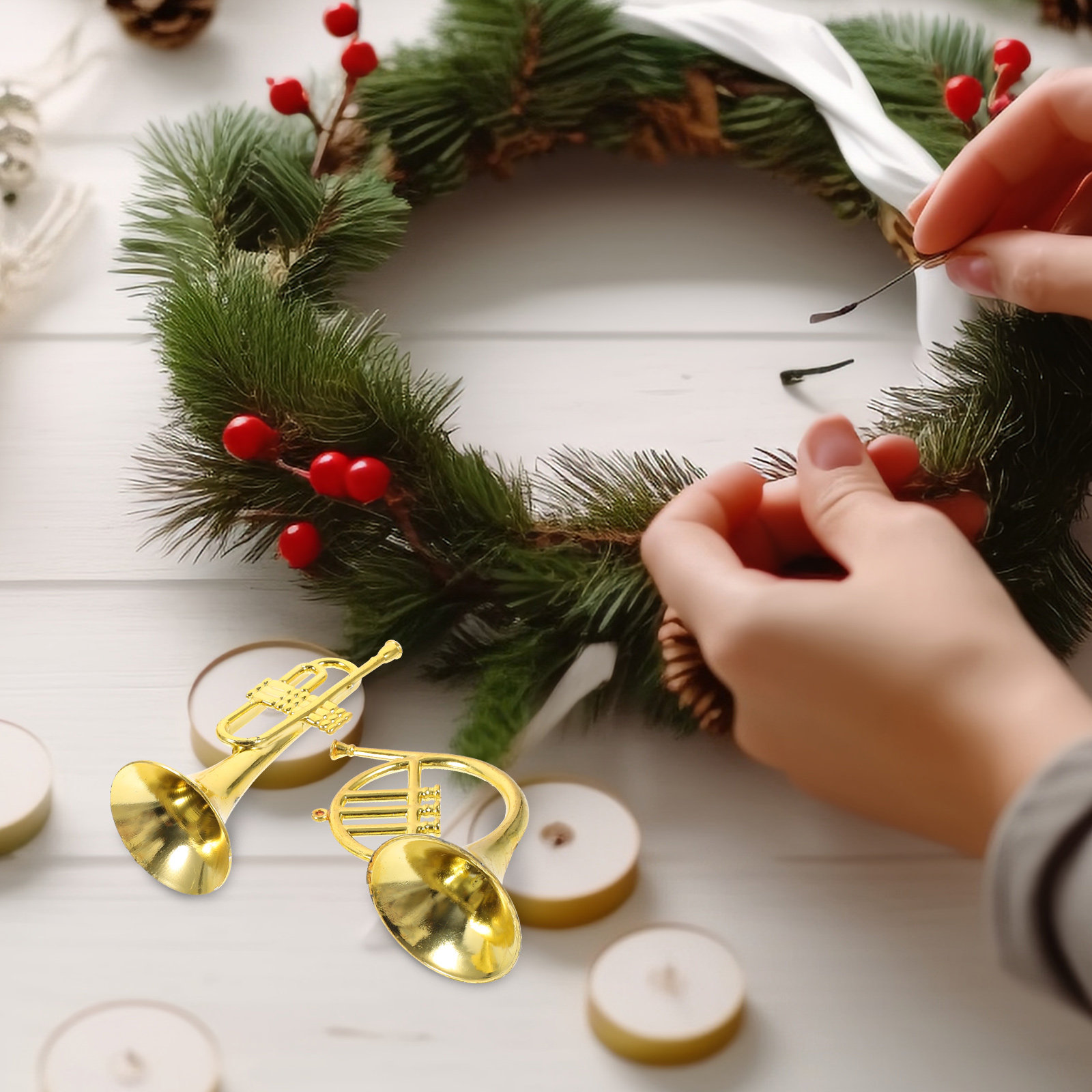 Musical Instrument Xmas Ornaments - 12 piezas de mini instrumentos musicales