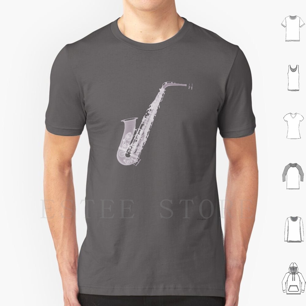 Musical Instrument Images - Saxofón-X-Ray camiseta DIY tamaño grande 100%