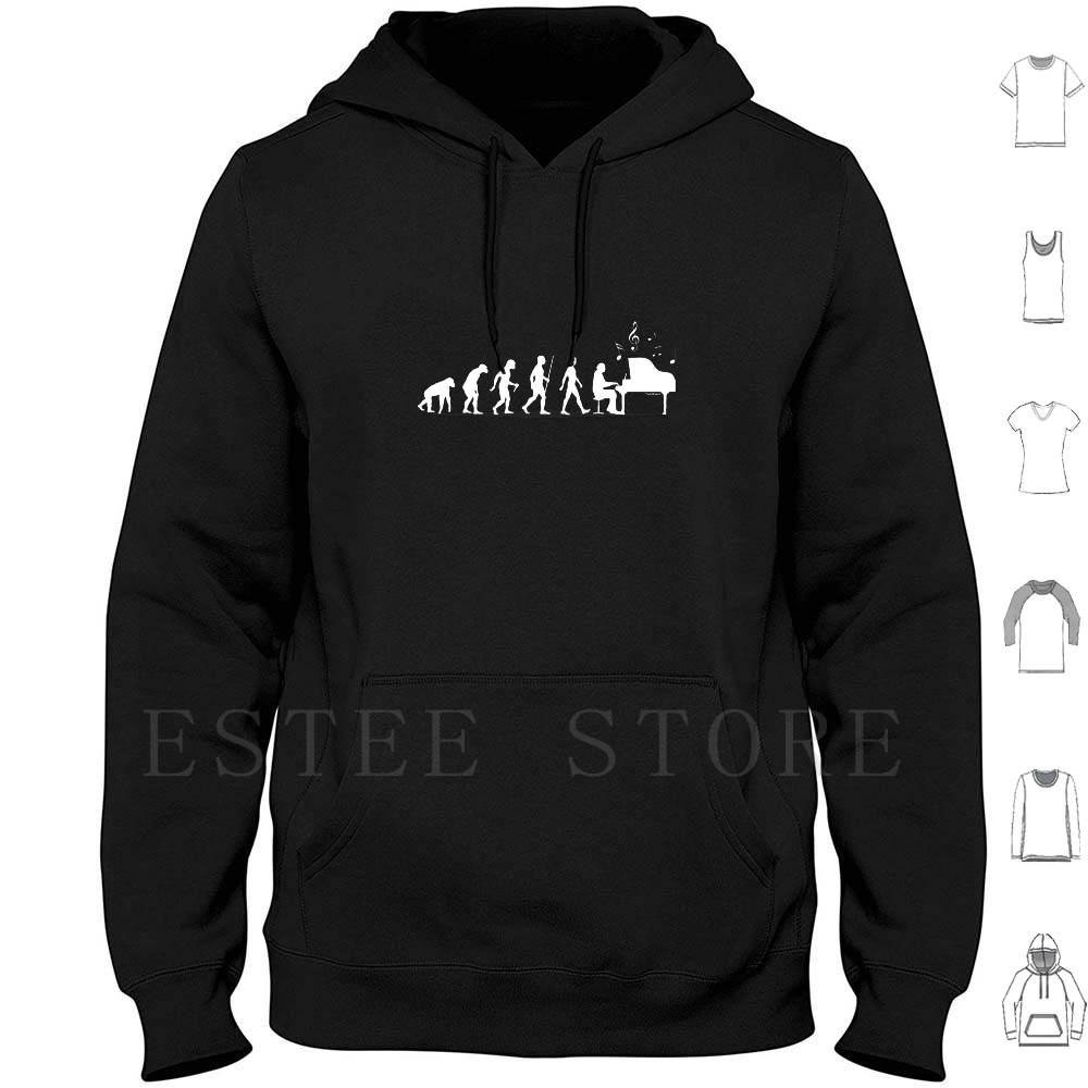 The History Of Musical Instrument - Piano Evolution Hoodie Long Sleeve Musical