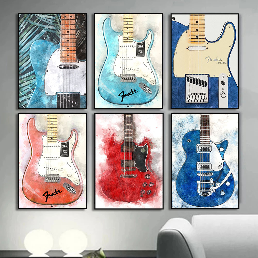Picture Of Musical Instrument - Pinturas de lienzo de guitarra de
