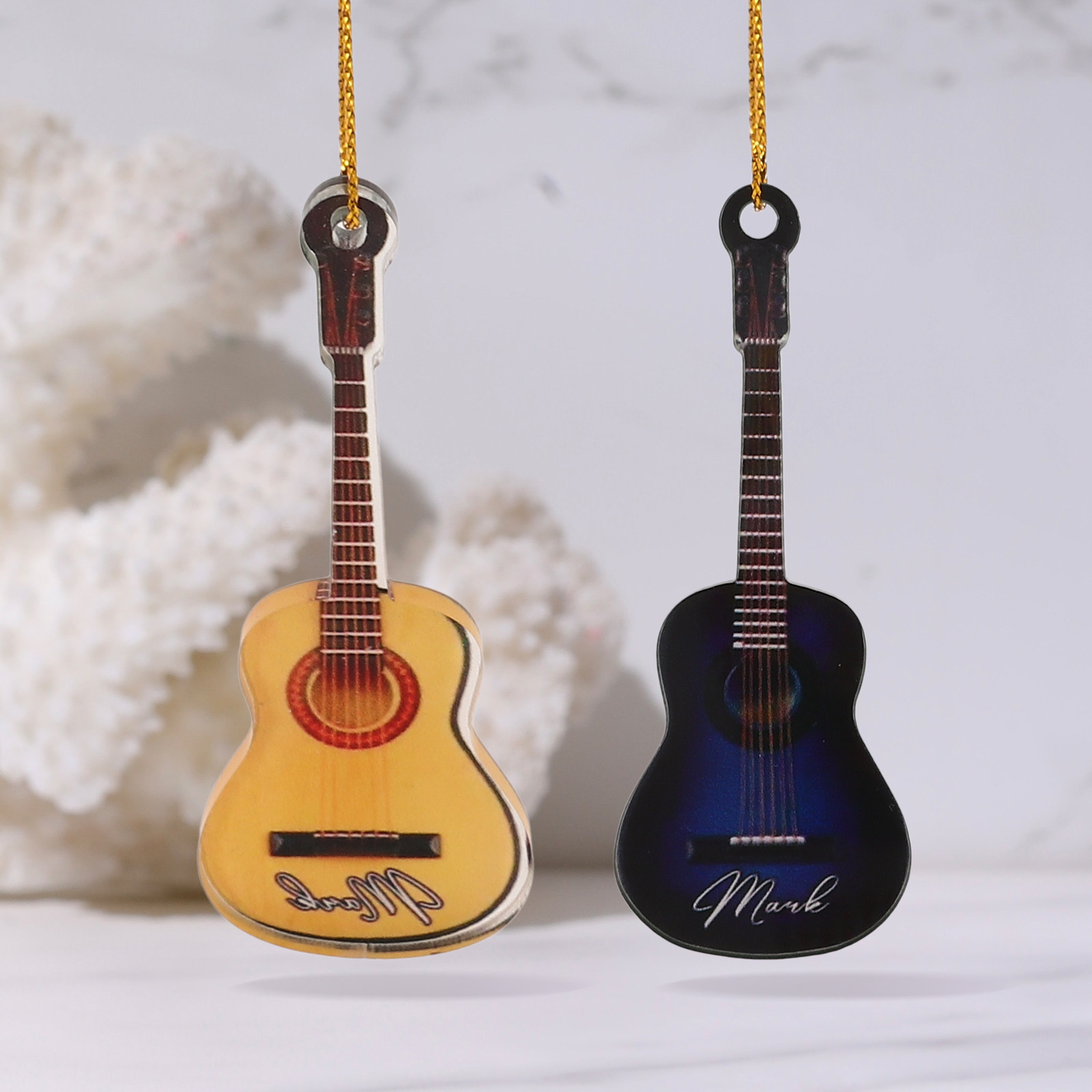 Musical Instrument Xmas Ornaments - 10 Piezas de Mini Guitarras Colgantes