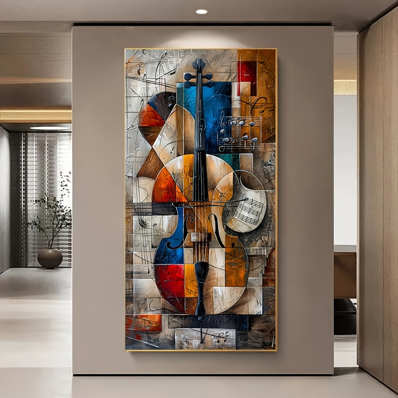 Musical Instrument Images - Póster de violonchelo abstracto moderno, impresiones