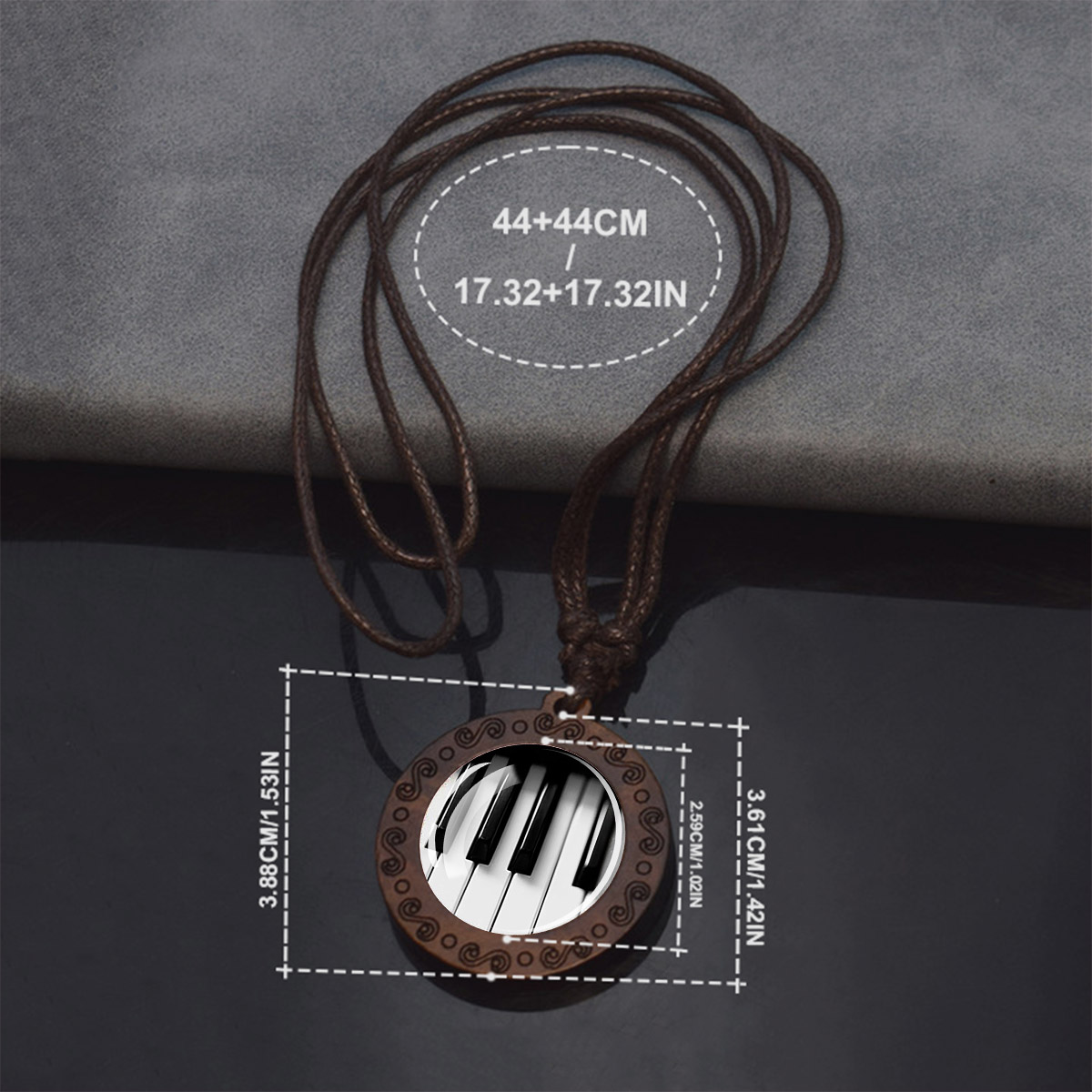 Collar con colgante de madera, - Musical Instrument Images reseña y precio