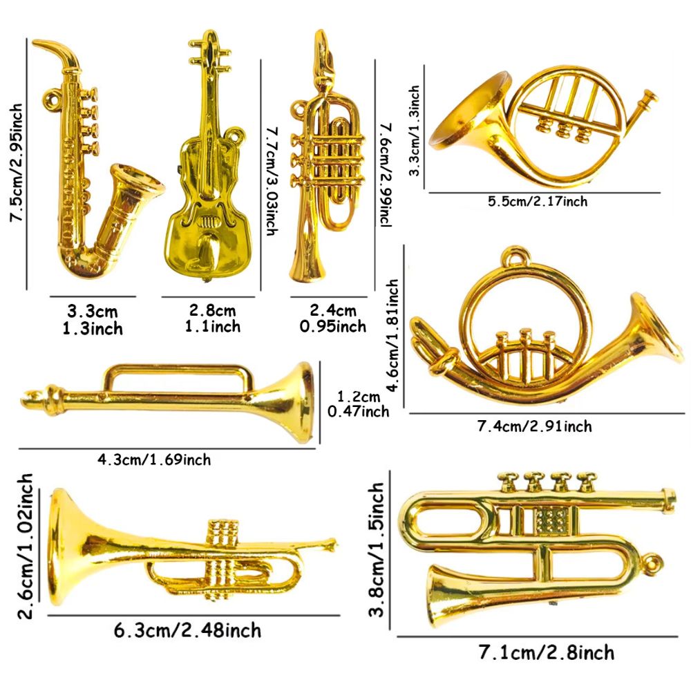 6/10 piezas de colgantes de me - Musical Instrument Xmas Ornaments reseña y precio