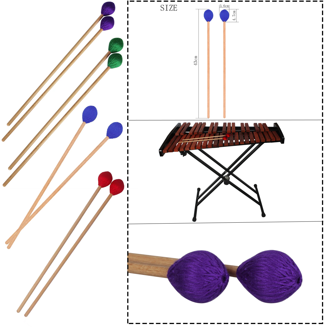 Mazos profesionales de Marimba - Musical Instrument Glockenspiel reseña y precio