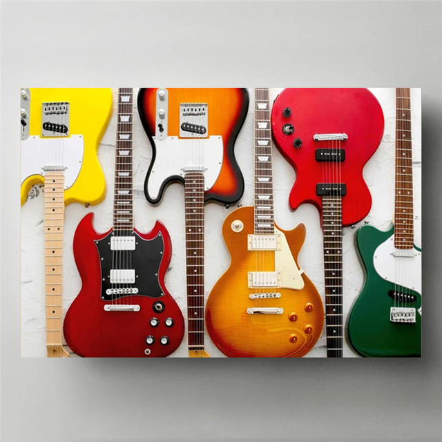Pinturas de lienzo de guitarra - Picture Of Musical Instrument reseña y precio