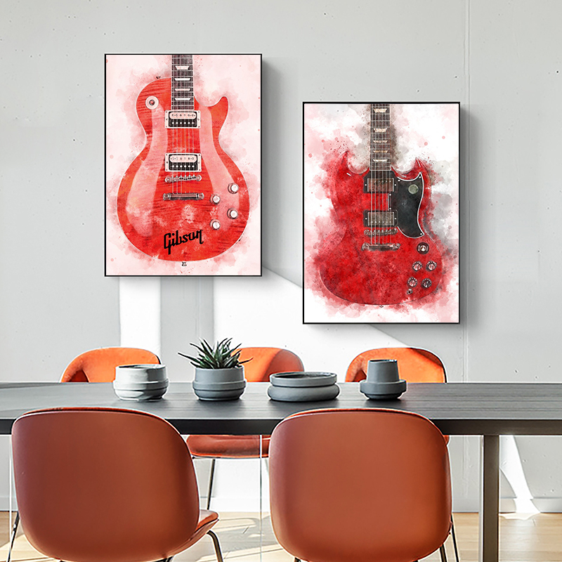 Pinturas de lienzo de guitarra - Picture Of Musical Instrument reseña y precio