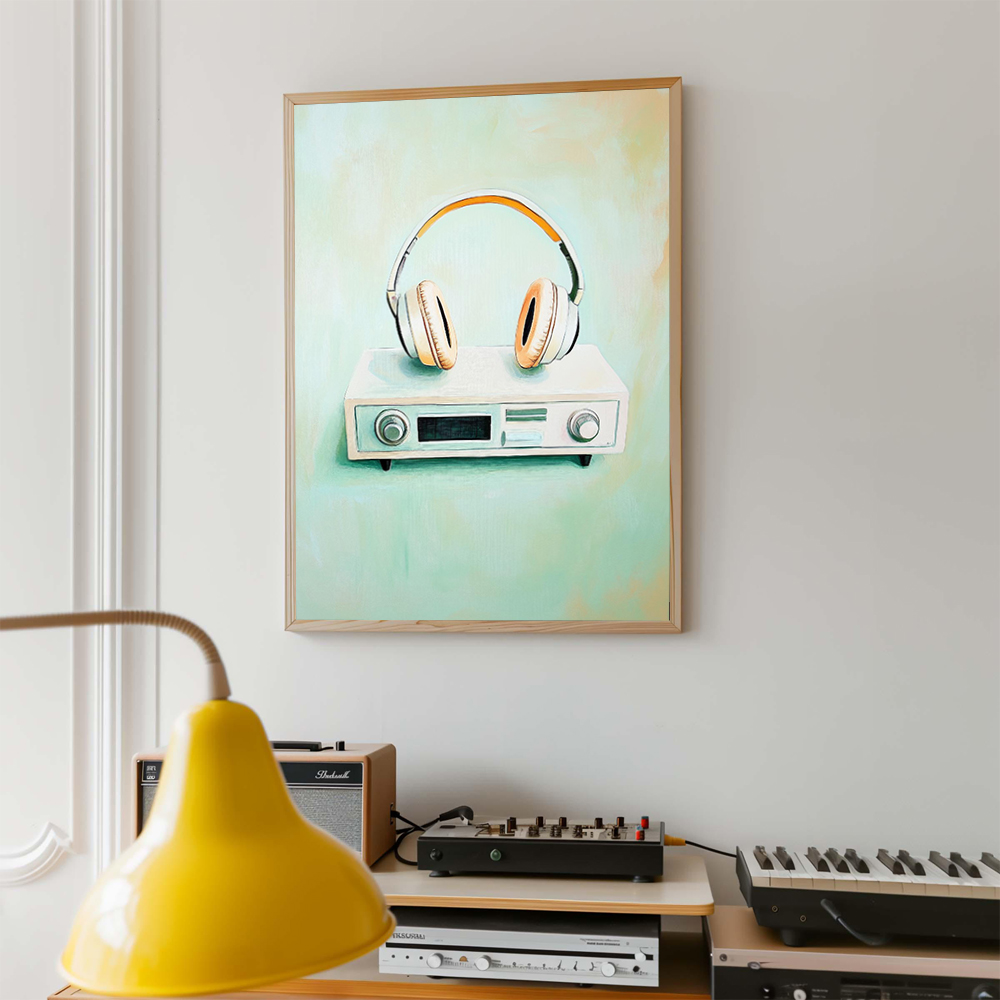 Póster de Arte Musical Retro,  - Picture Of Musical Instrument reseña y precio